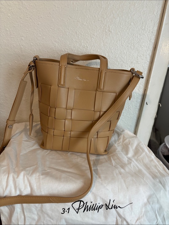 3.1 Phillip Lim Handbags - 3.1 Phillip Lim Tan Woven Leather Bucket Crossbody